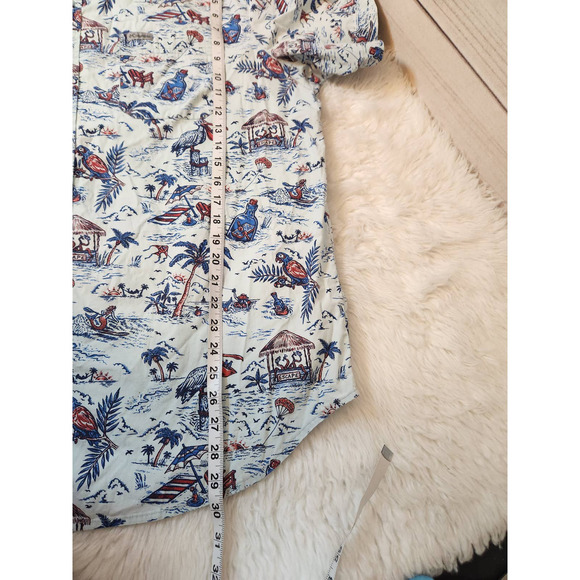 Columbia Men's Blue Allover Printed Regular Fit Short‎ Sleeve Button Up Shirt XL - Picture 6 of 6